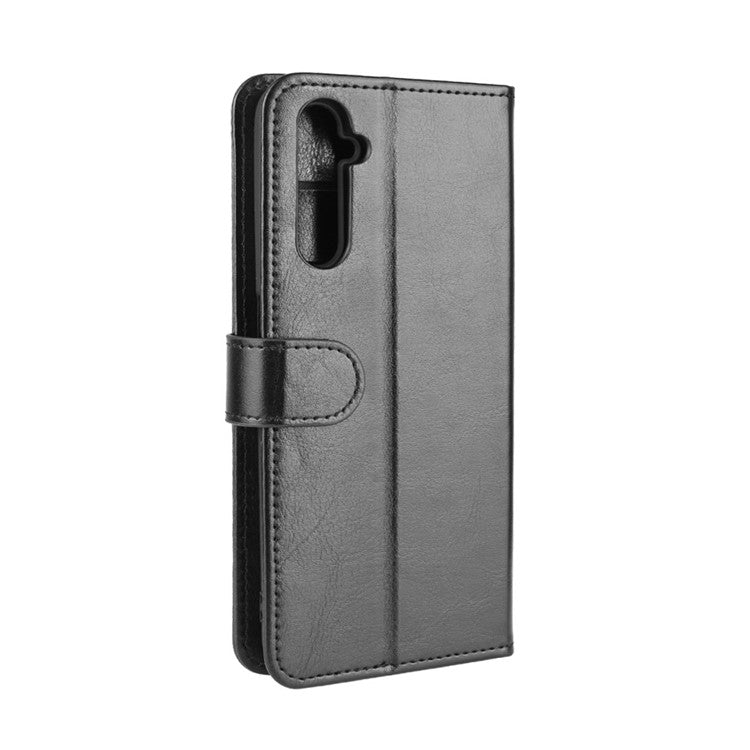 Crazy Horse with Wallet Cool Leather Stand Case for Realme 6 - Black
