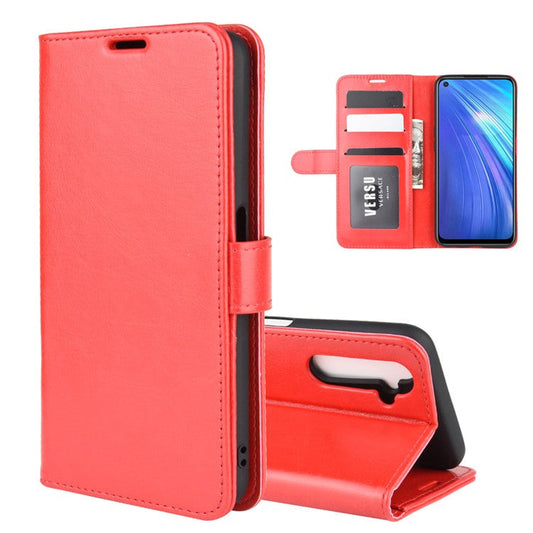 Crazy Horse with Wallet Cool Leather Stand Case for Realme 6 - Red