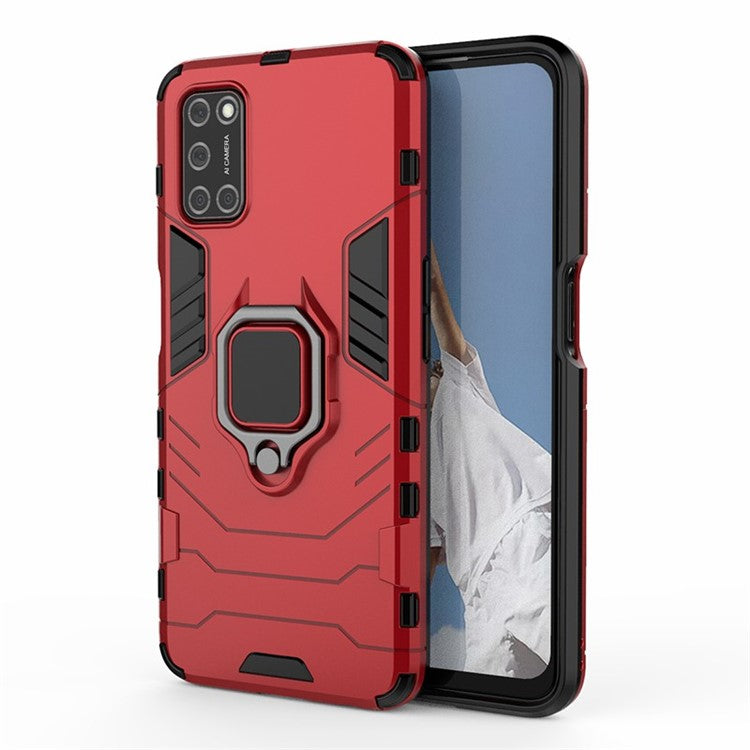 Ring Holder Kickstand PC + TPU Shell for Oppo A52/A72/A92 - Red