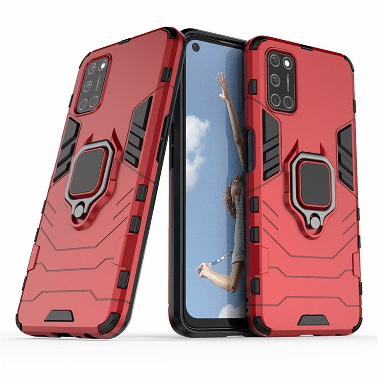 Ring Holder Kickstand PC + TPU Shell for Oppo A52/A72/A92 - Red