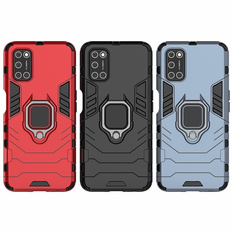Ring Holder Kickstand PC + TPU Shell for Oppo A52/A72/A92 - Red