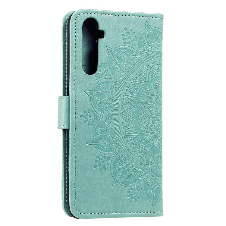 Imprint Mandala Stylish Stand Flip Leather Shell for Realme 6 Pro - Green