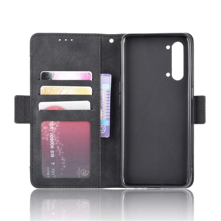 Wallet Leather Phone Case with Multiple Card Slots for Oppo Find X2 Lite/Reno3 5G - Black