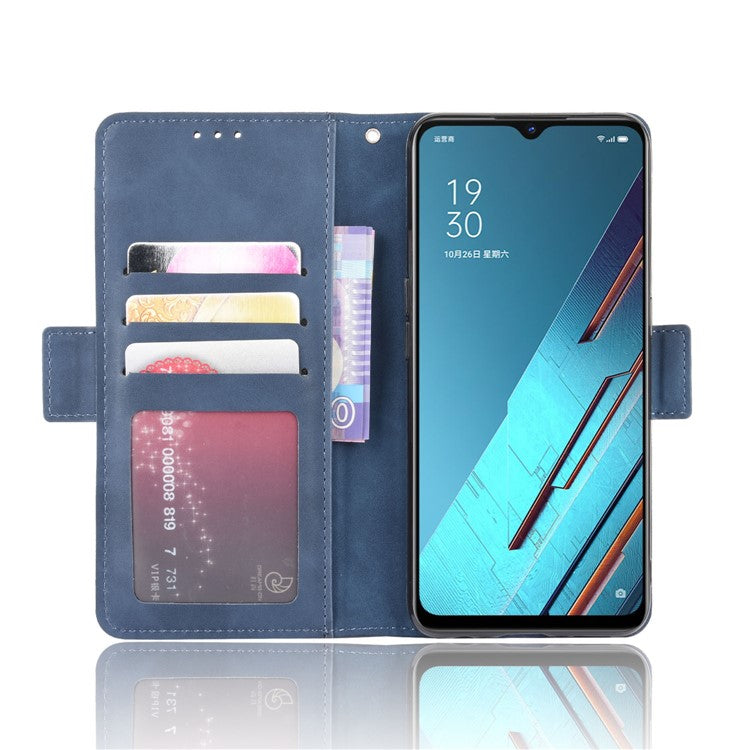 Wallet Leather Phone Case with Multiple Card Slots for Oppo Find X2 Lite/Reno3 5G - Blue