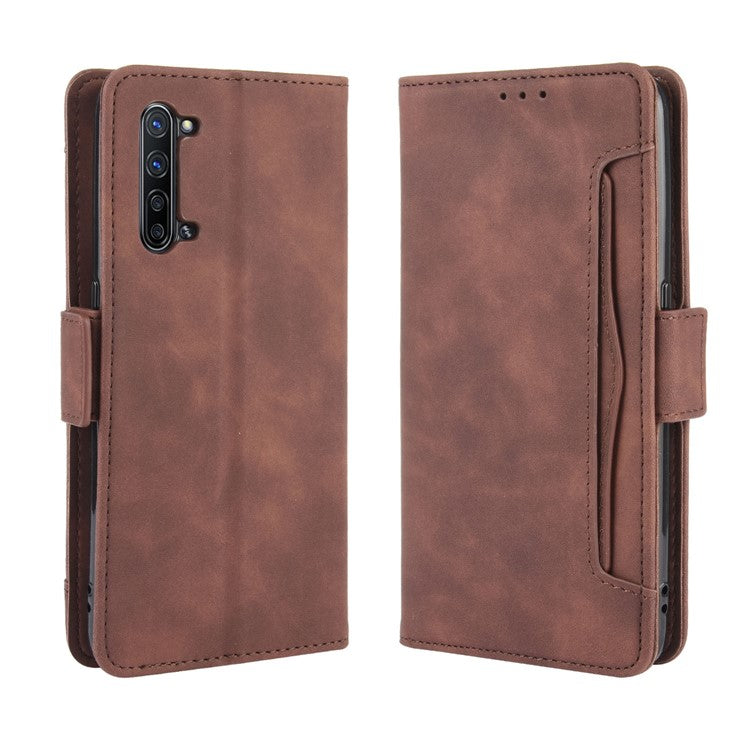 Wallet Leather Phone Case with Multiple Card Slots for Oppo Find X2 Lite/Reno3 5G - Brown