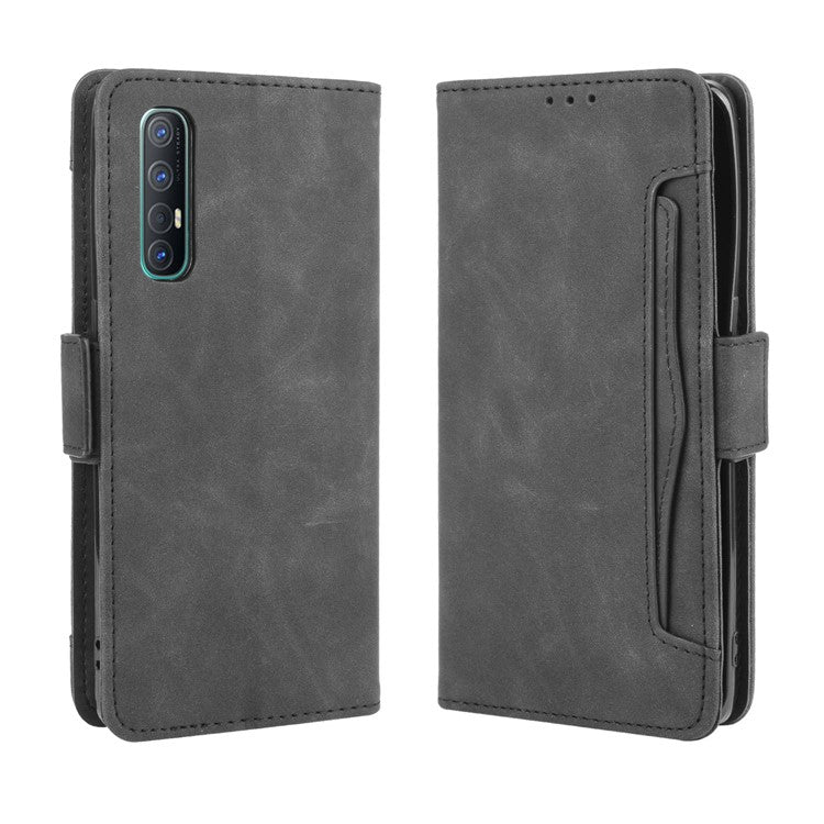 Wallet Leather Phone Case with Multiple Card Slots for OPPO Find X2 Neo / Reno3 Pro 5G (Chinese Edition) / Reno3 Pro (European Edition) - Black