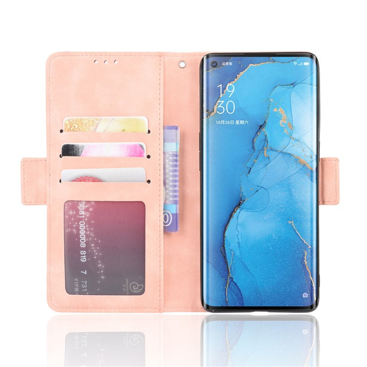 Wallet Leather Phone Case with Multiple Card Slots for OPPO Find X2 Neo / Reno3 Pro 5G (Chinese Edition) / Reno3 Pro (European Edition) - Rose Gold