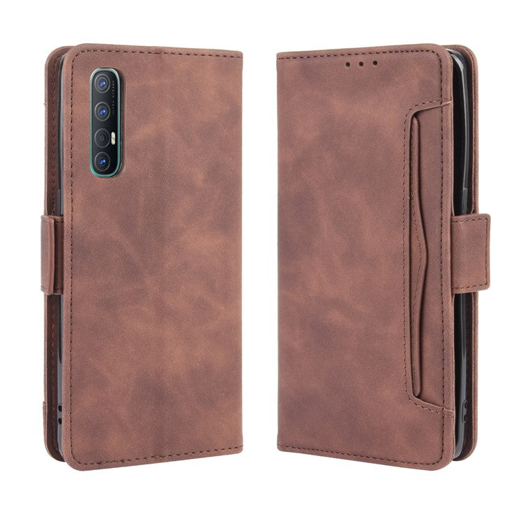 Wallet Leather Phone Case with Multiple Card Slots for OPPO Find X2 Neo / Reno3 Pro 5G (Chinese Edition) / Reno3 Pro (European Edition) - Brown