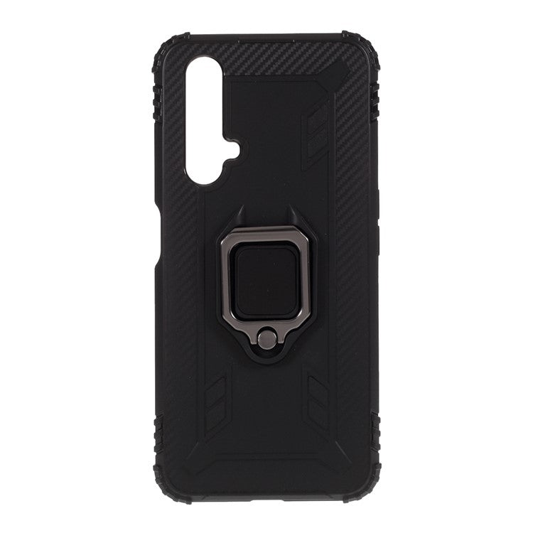 Finger Ring Kickstand Anti-drop TPU Protective Cover for Realme X50 5G - Black