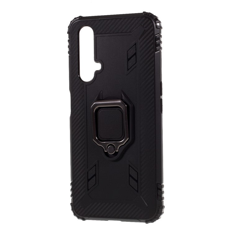 Finger Ring Kickstand Anti-drop TPU Protective Cover for Realme X50 5G - Black