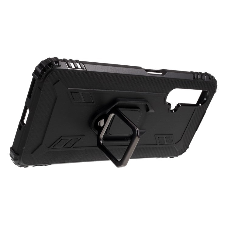 Finger Ring Kickstand Anti-drop TPU Protective Cover for Realme X50 5G - Black