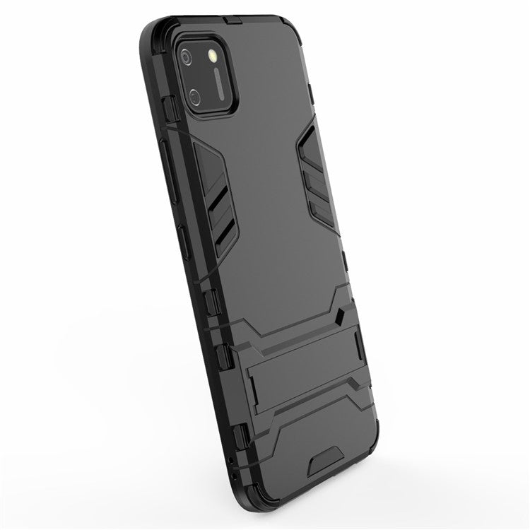 Plastic + TPU Hybrid Case with Kickstand for Realme C11 - Black