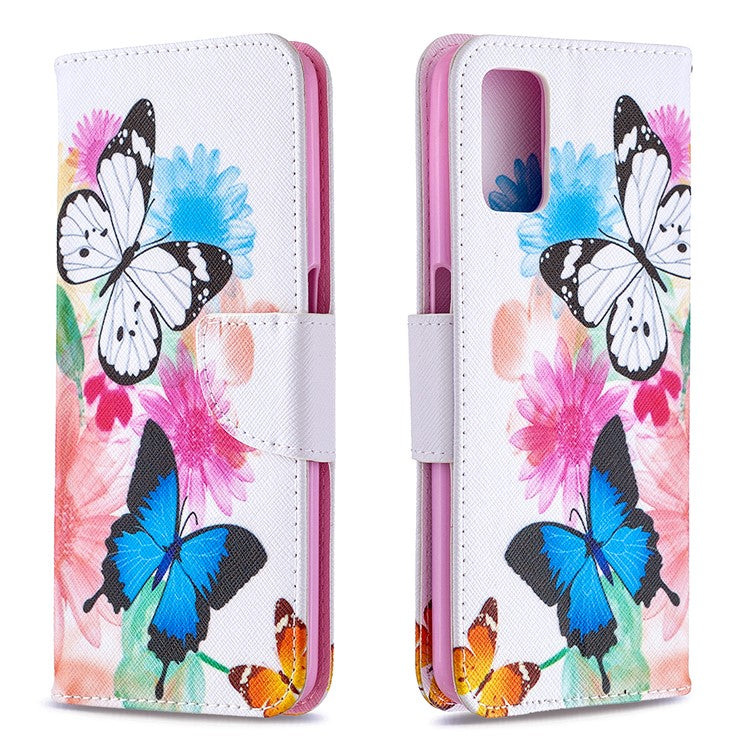 Pattern Printing Leather Wallet Case for OPPO A72/A52/A92 - Vivid Butterflies