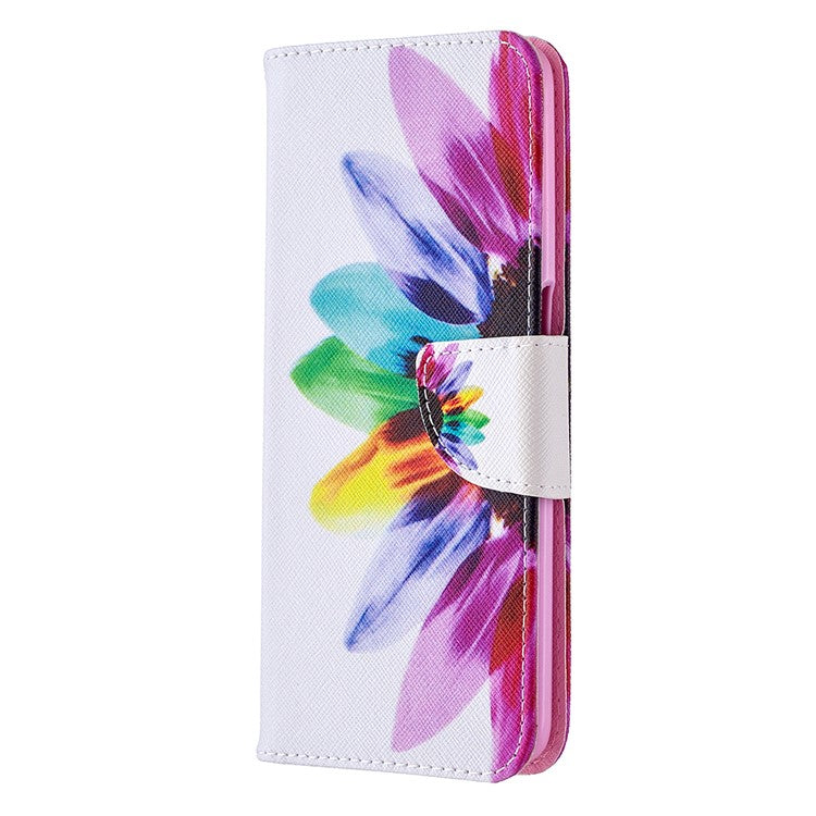Pattern Printing Leather Wallet Case for OPPO A72/A52/A92 - Colorful Petals