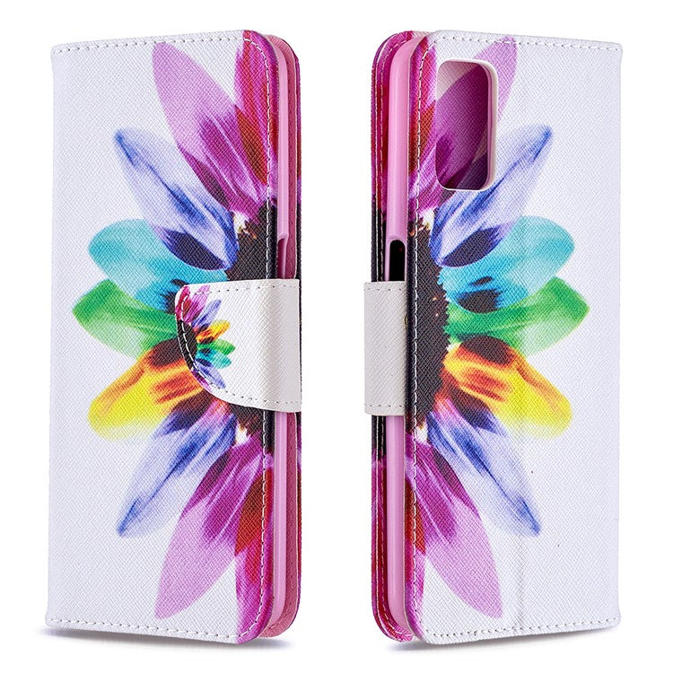 Pattern Printing Leather Wallet Case for OPPO A72/A52/A92 - Colorful Petals