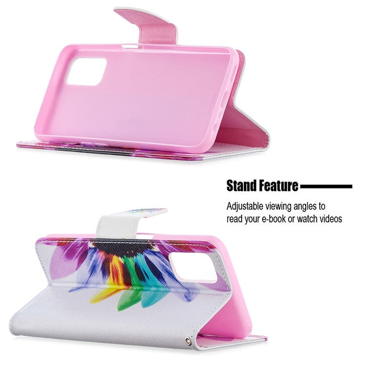 Pattern Printing Leather Wallet Case for OPPO A72/A52/A92 - Colorful Petals