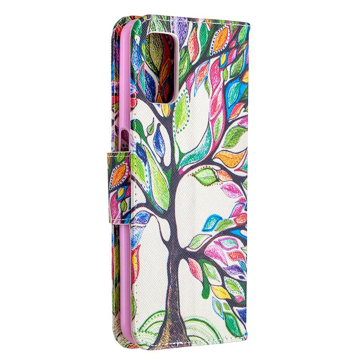 Pattern Printing Leather Wallet Case for OPPO A72/A52/A92 - Colorized Tree
