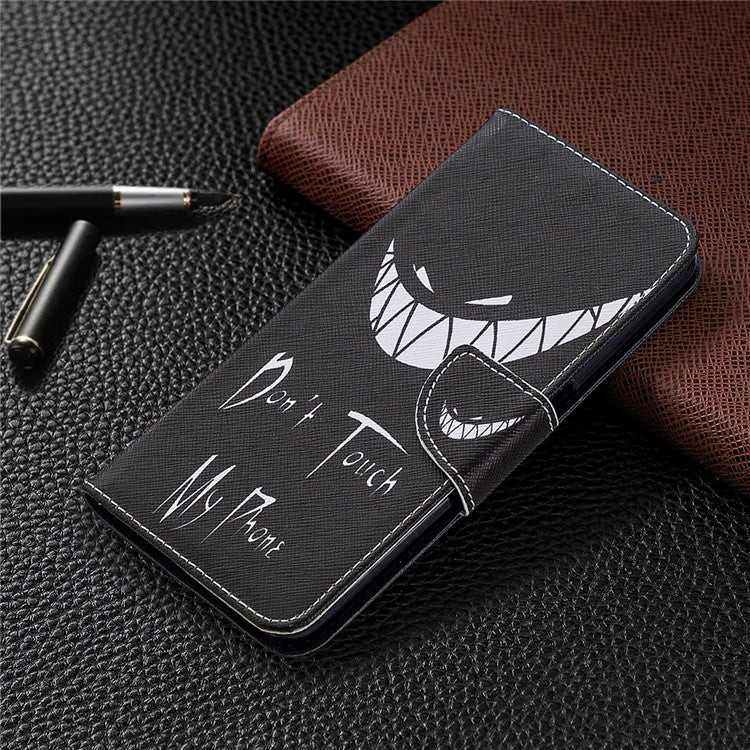 Pattern Printing Leather Wallet Case for OPPO A72/A52/A92 - Do not Touch My Phone