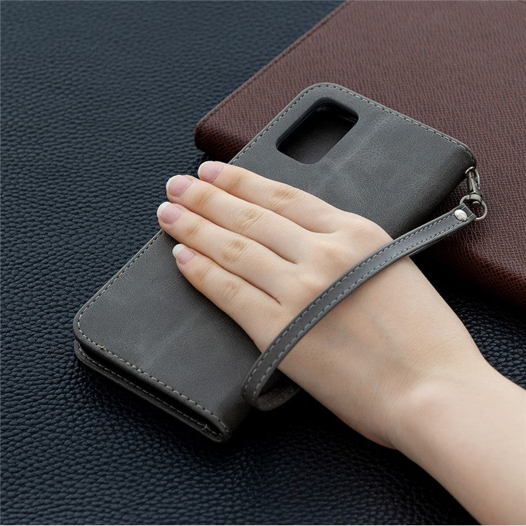 Leather Stand Case with Card Slots for OPPO A72/A52/A92 - Grey