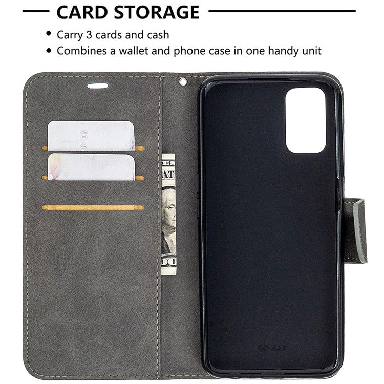 Leather Stand Case with Card Slots for OPPO A72/A52/A92 - Grey