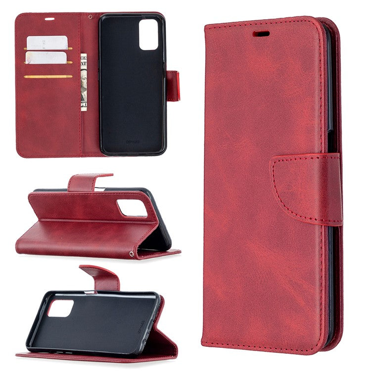 Leather Stand Case with Card Slots for OPPO A72/A52/A92 - Red