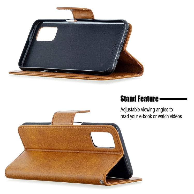 Leather Stand Case with Card Slots for OPPO A72/A52/A92 - Brown