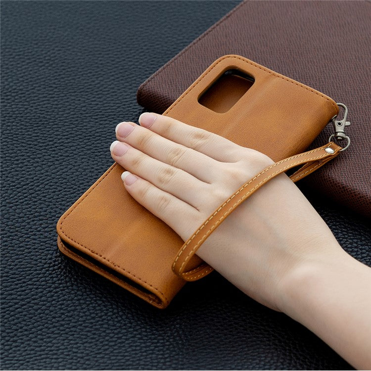 Leather Stand Case with Card Slots for OPPO A72/A52/A92 - Brown