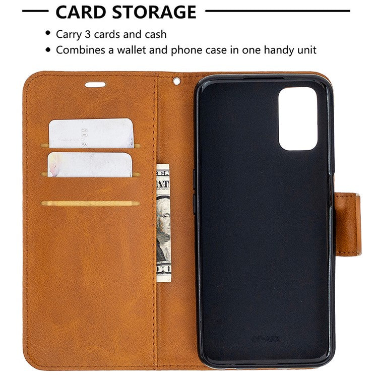 Leather Stand Case with Card Slots for OPPO A72/A52/A92 - Brown