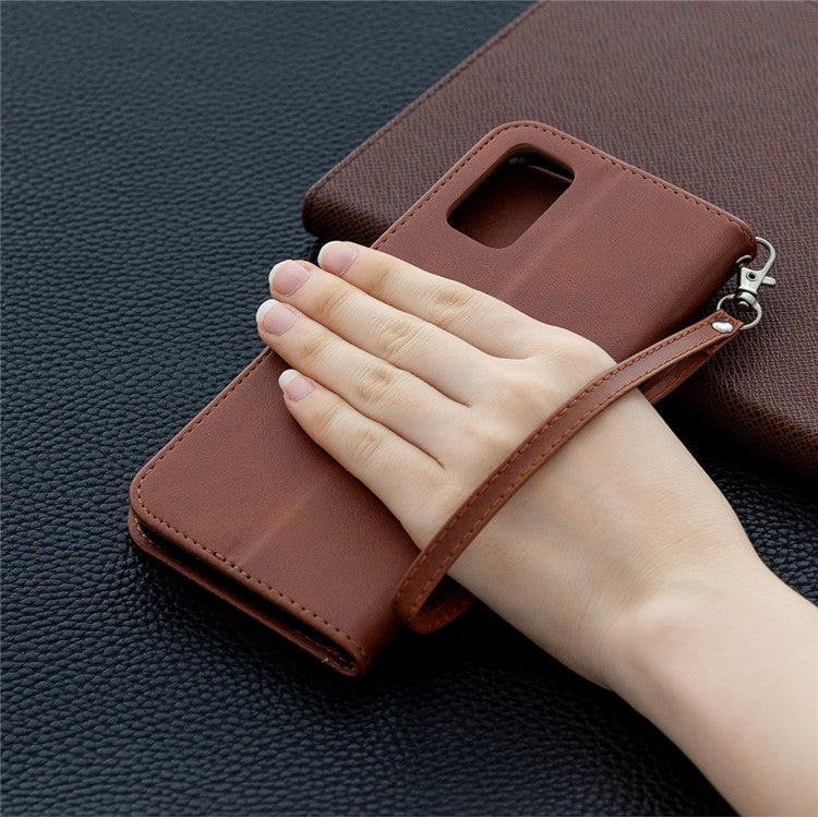 Leather Stand Case with Card Slots for OPPO A72/A52/A92 - Coffee