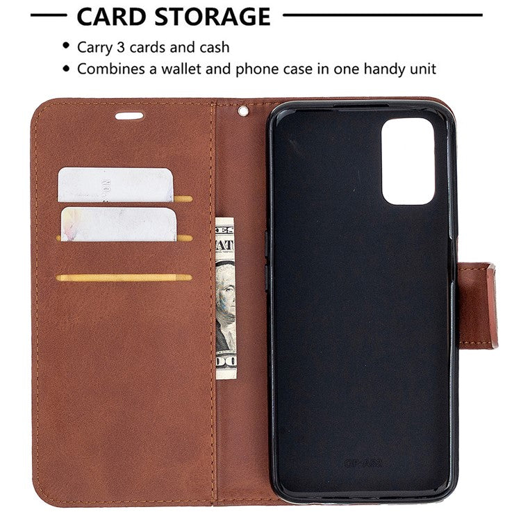 Leather Stand Case with Card Slots for OPPO A72/A52/A92 - Coffee