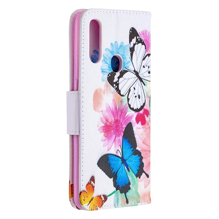 Pattern Printing Leather Wallet Shell Case for OPPO A31 (2020)/A81 - Vivid Butterflies