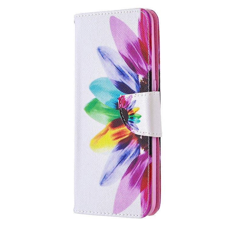 Pattern Printing Leather Wallet Shell Case for OPPO A31 (2020)/A81 - Colorful Petals