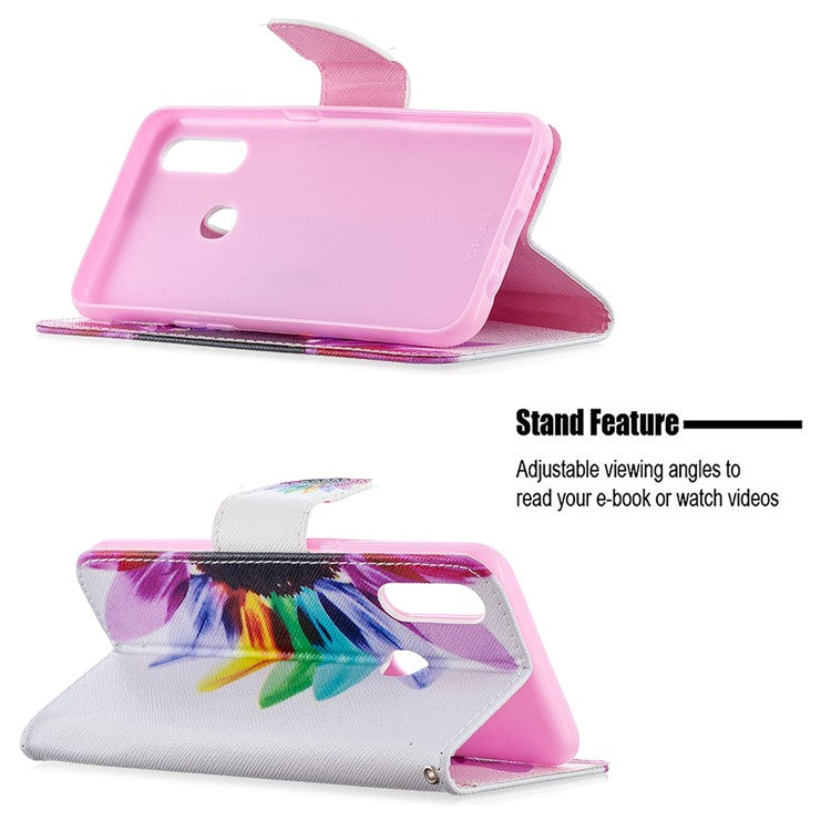 Pattern Printing Leather Wallet Shell Case for OPPO A31 (2020)/A81 - Colorful Petals