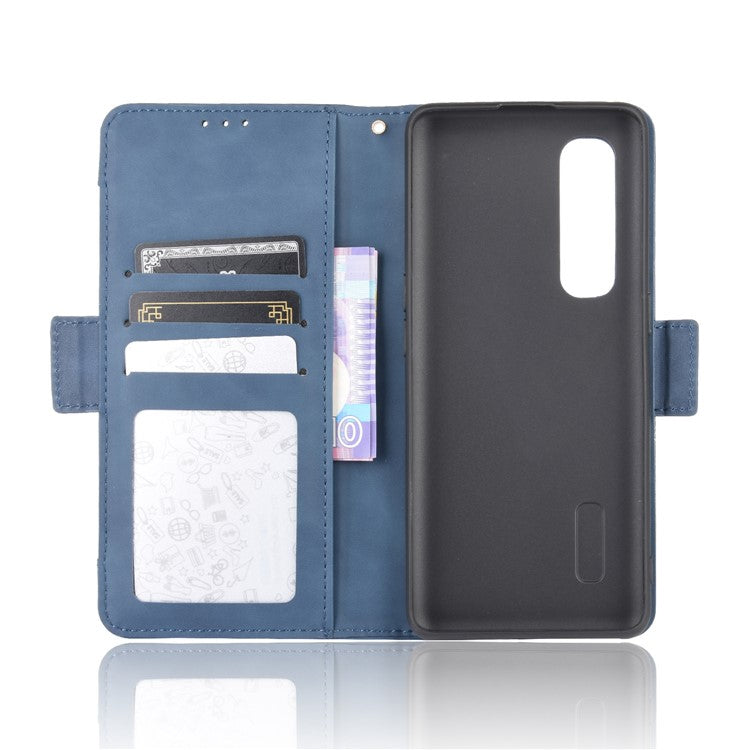 Wallet Stand Flip Leather Phone Cover for Oppo Find X2 Pro - Blue
