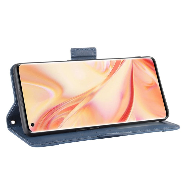 Wallet Stand Flip Leather Phone Cover for Oppo Find X2 Pro - Blue