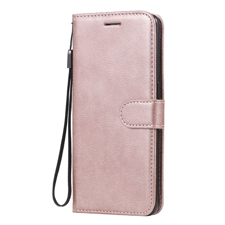 KT Leather Series-2 Solid ColorWallet Stand Leather Shell with Strap for Oppo Reno3 Pro 5G / Find X2 Neo (Overseas Version) - Rose Gold