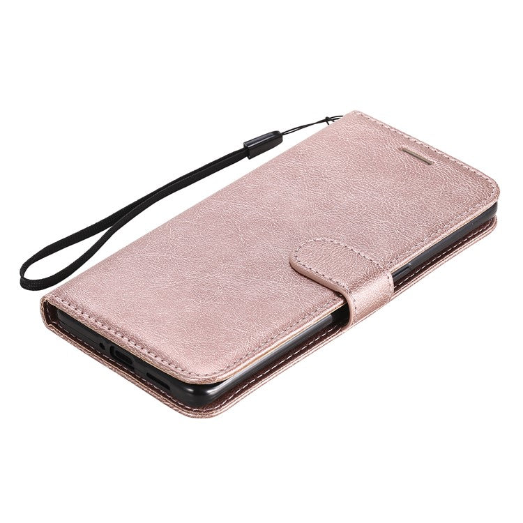 KT Leather Series-2 Solid ColorWallet Stand Leather Shell with Strap for Oppo Reno3 Pro 5G / Find X2 Neo (Overseas Version) - Rose Gold