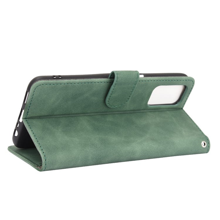 Skin-touch Wallet Stand Flip Leather Phone Cover for OPPO A52/A72/A92 - Green