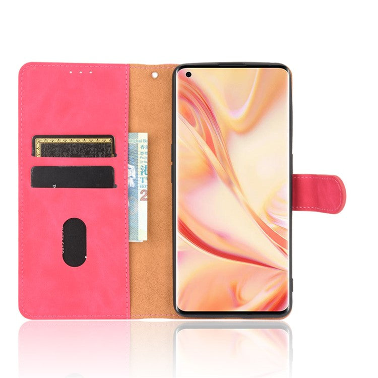 Skin-touch PU Leather Wallet Cell Phone Case for Oppo Find X2 Pro - Rose