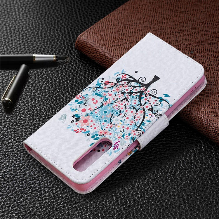 Pattern Printing Skin Magnetic Leather with Wallet Case for Oppo Find X2 Neo - Flowered Tree