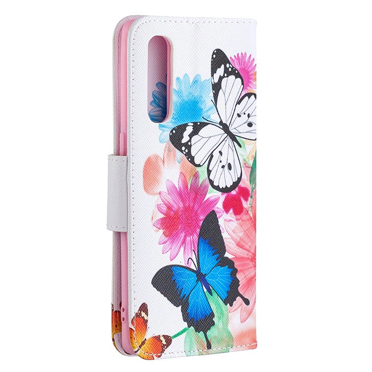 Pattern Printing Skin Magnetic Leather with Wallet Case for Oppo Find X2 Neo - Vivid Butterflies