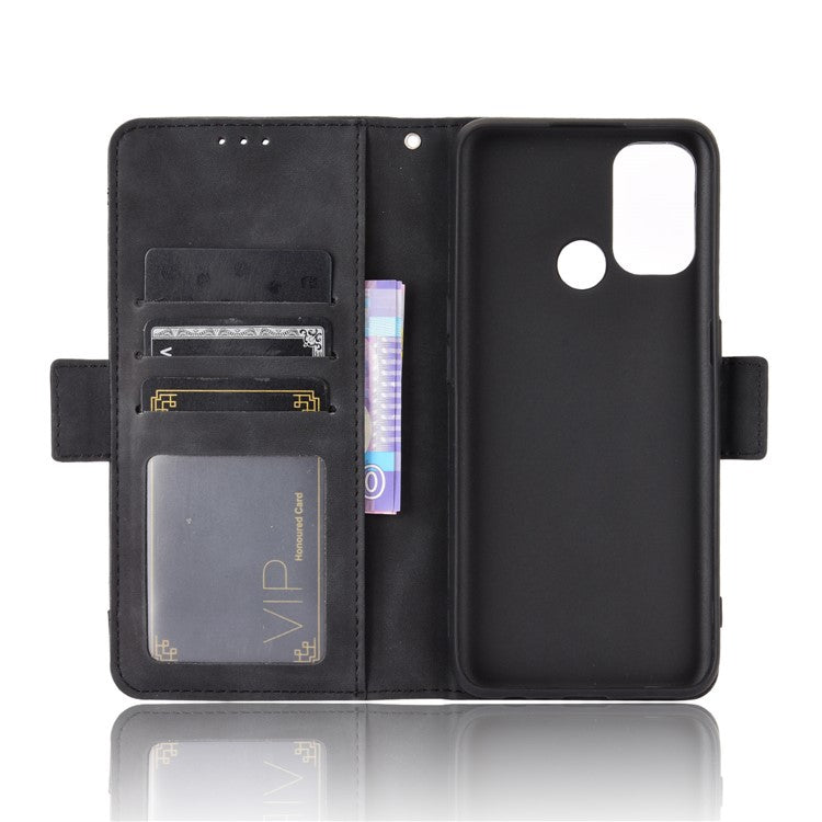 Multiple Card Slots Leather with Wallet Cell Phone Cover for Oppo A53/A32 (2020) - Black