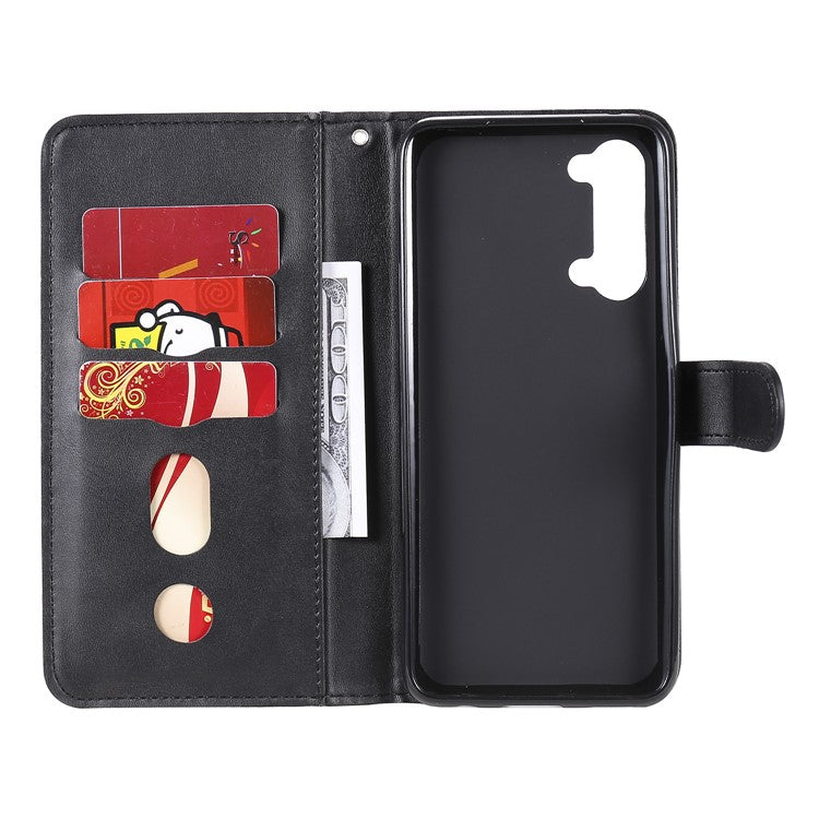 Wallet Zipper Pocket Leather Cover for Oppo Find X2 Lite/Reno3 - Black