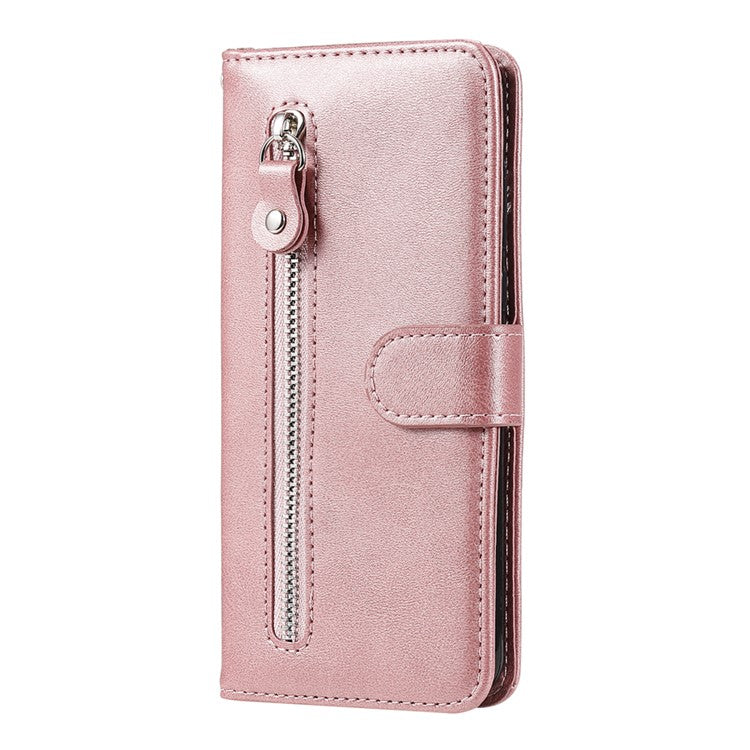 Wallet Zipper Pocket Leather Cover for Oppo Find X2 Lite/Reno3 - Rose Gold