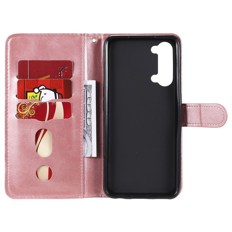 Wallet Zipper Pocket Leather Cover for Oppo Find X2 Lite/Reno3 - Rose Gold
