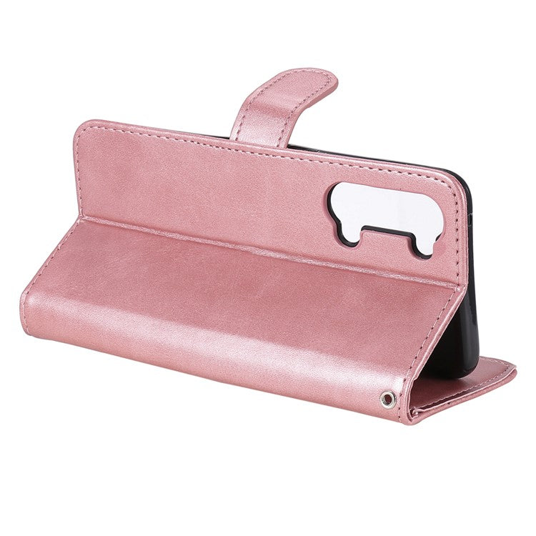 Wallet Zipper Pocket Leather Cover for Oppo Find X2 Lite/Reno3 - Rose Gold