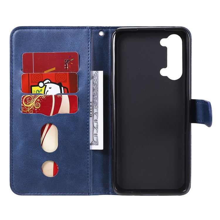 Wallet Zipper Pocket Leather Cover for Oppo Find X2 Lite/Reno3 - Blue