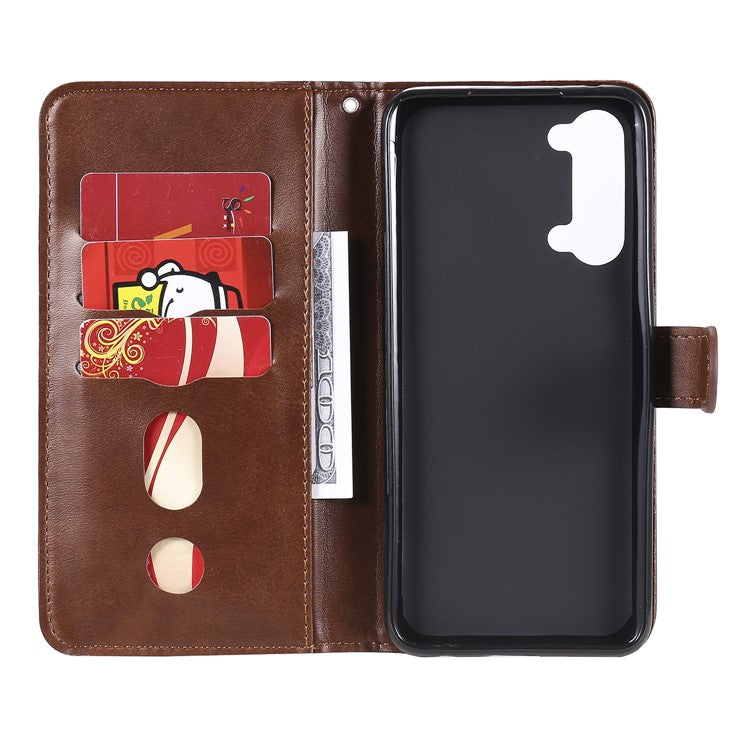 Wallet Zipper Pocket Leather Cover for Oppo Find X2 Lite/Reno3 - Coffee