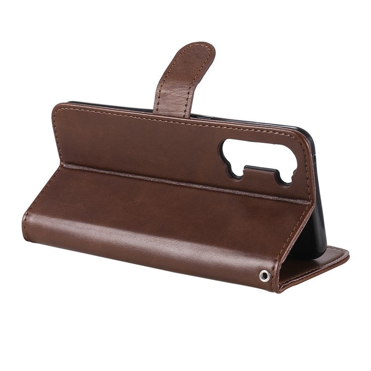 Wallet Zipper Pocket Leather Cover for Oppo Find X2 Lite/Reno3 - Coffee
