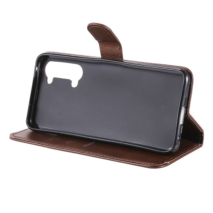 Wallet Zipper Pocket Leather Cover for Oppo Find X2 Lite/Reno3 - Coffee